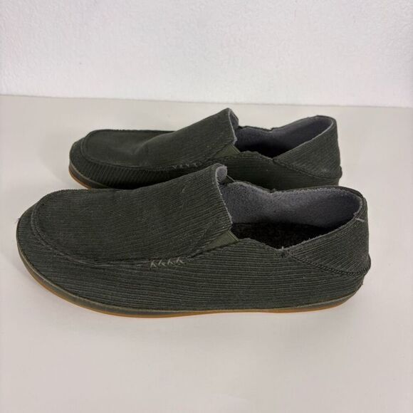 Olukai Green Ribbed Sweater Moloa 'ie Slippers Men's Size 9 - Picture 2 of 13